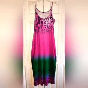 La Mode Women's Animal Print Hombre Maxi Dress, Size S.